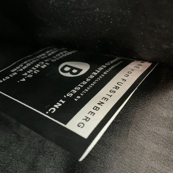 Diane von Furstenberg Womens Jacquard Heart Print Shoulder Tote travel Bag Black - Picture 14 of 14